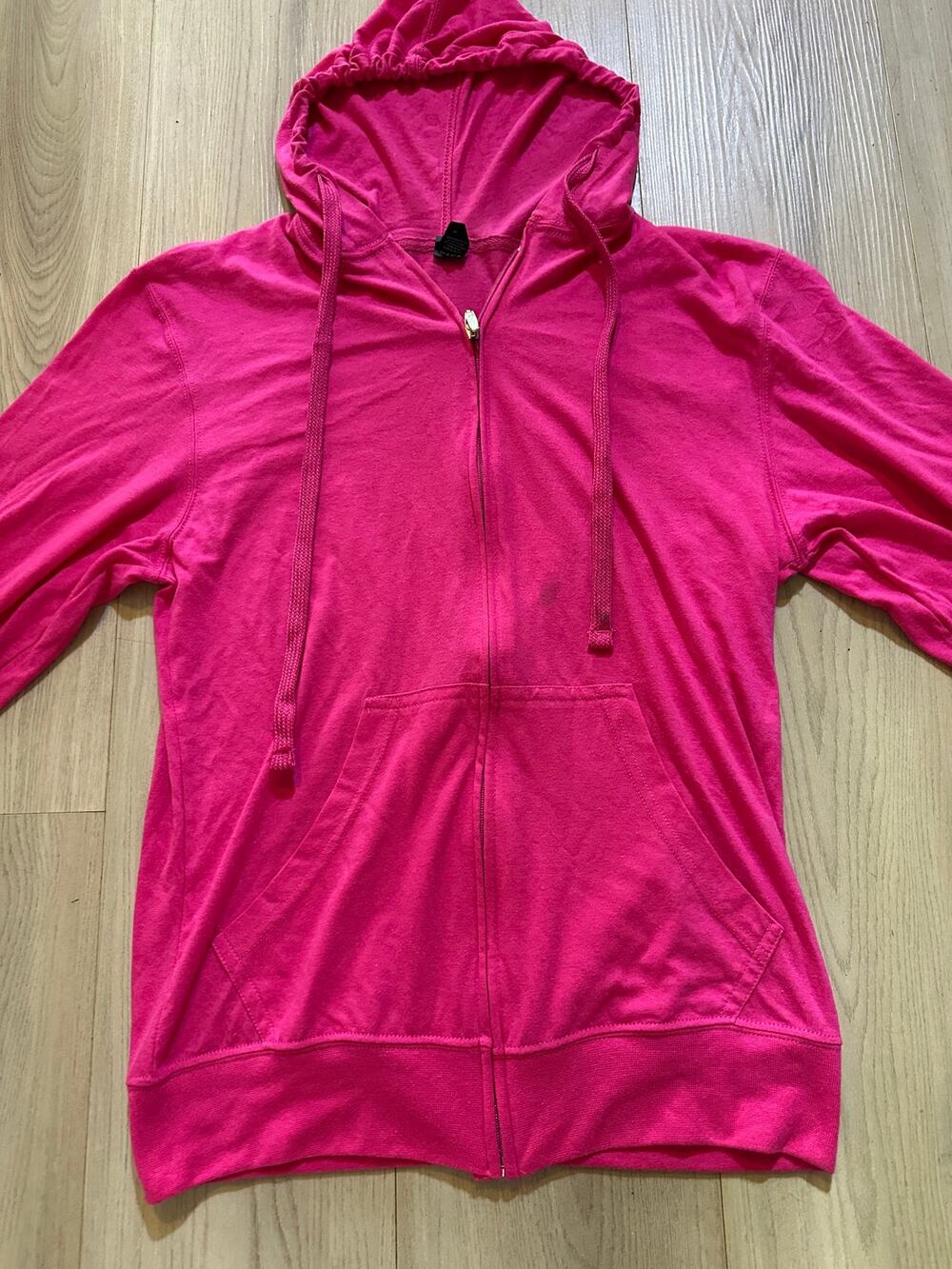 Michael Allman’s Music Emporium Half Eaten Peach Pink Full Zip Hoodie XS Tultex